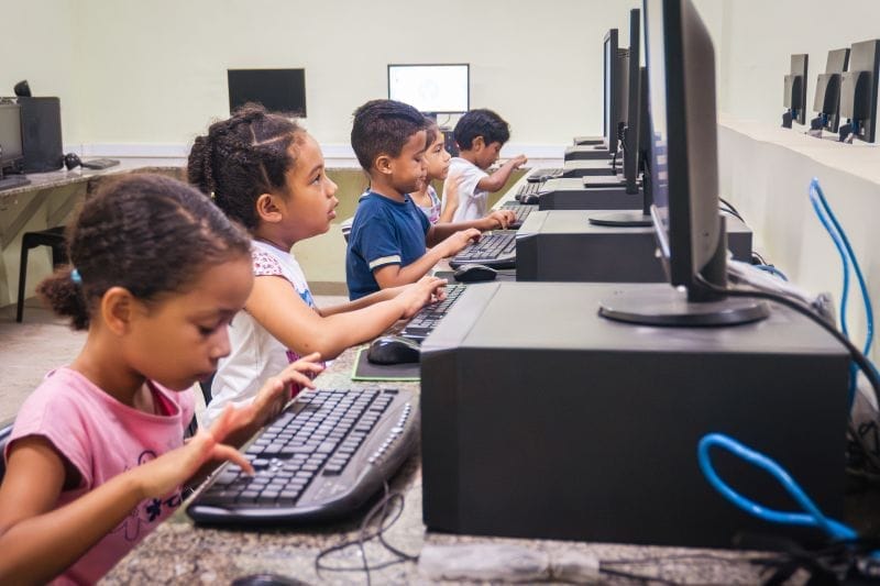 Year 2 students in the computer class this Spring.