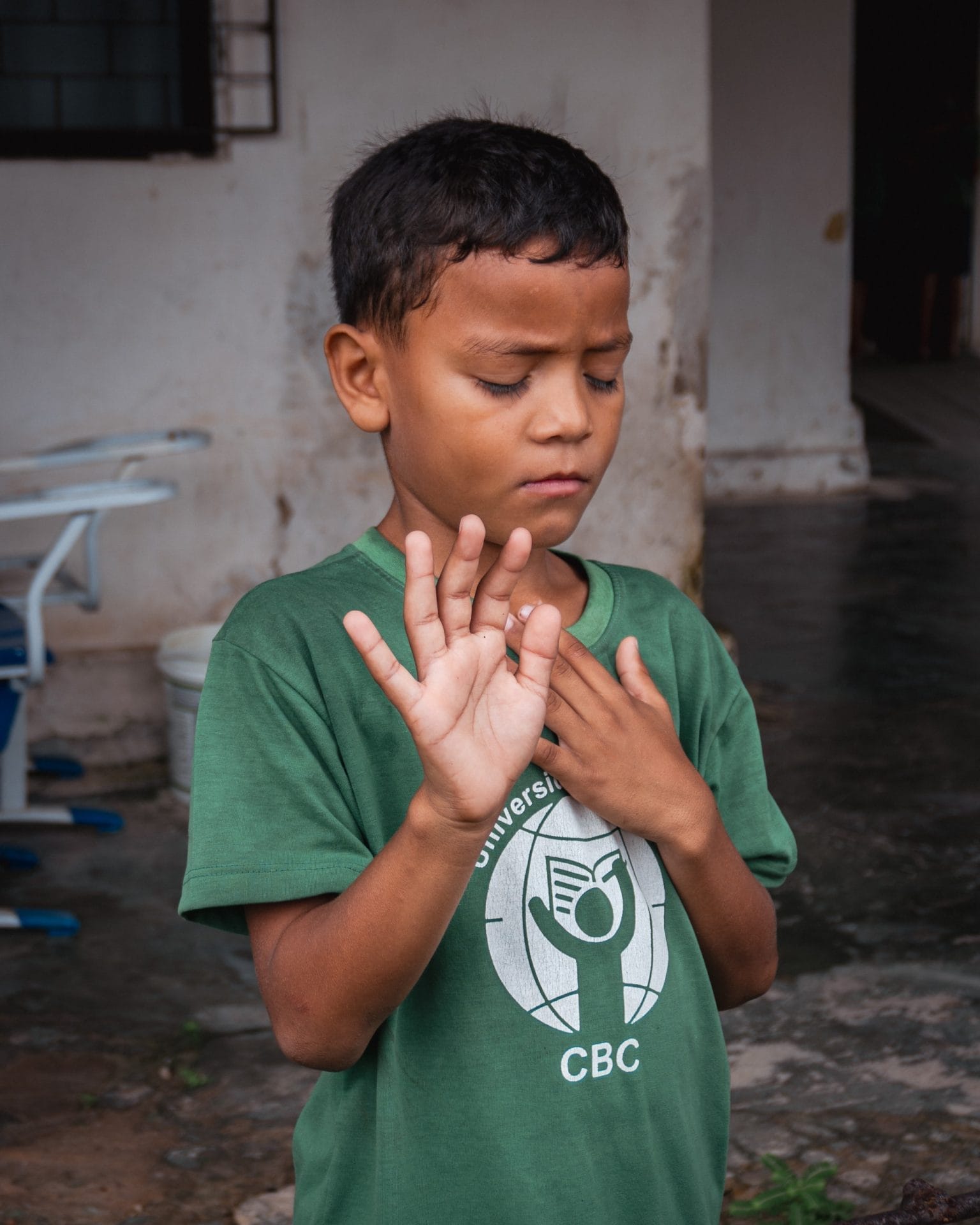 Boy praying